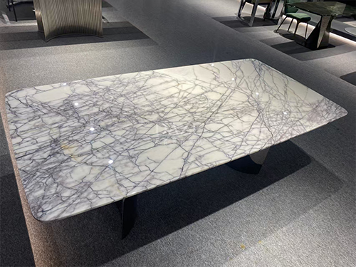 Lilac White Marble Square Size Table