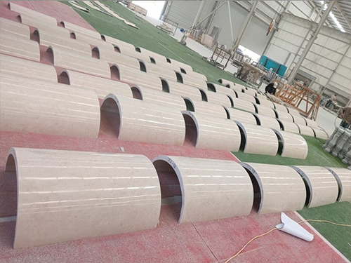 Natural Stone Cream Marfil Marble Column