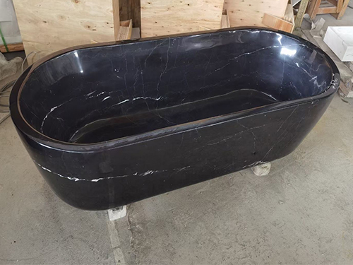 China Nero Marquina Marble Bath Tub