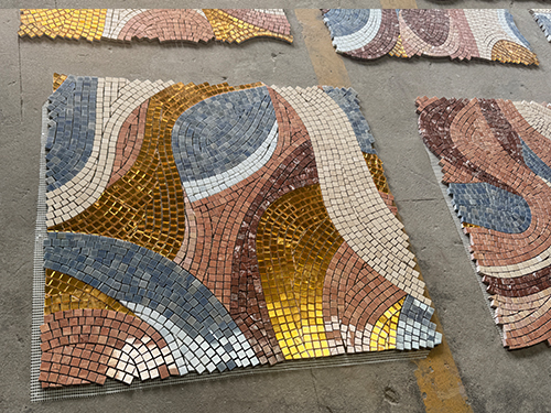 Stunning Marble Mosaic Tiles Pattern with Glass