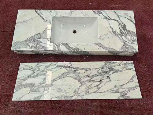Polished Calacatta White Marble Bathroom Countertop